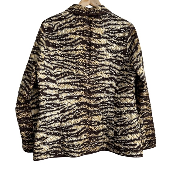 Don Caster Reversible Silk Animal Print Quilted Jacket (14) - Picture 5 of 15